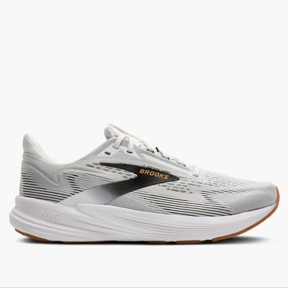BROOKS REVEL 8 | MEN'S MEDIUM D | COLOR WHITE- BLACK- OAK BUFF